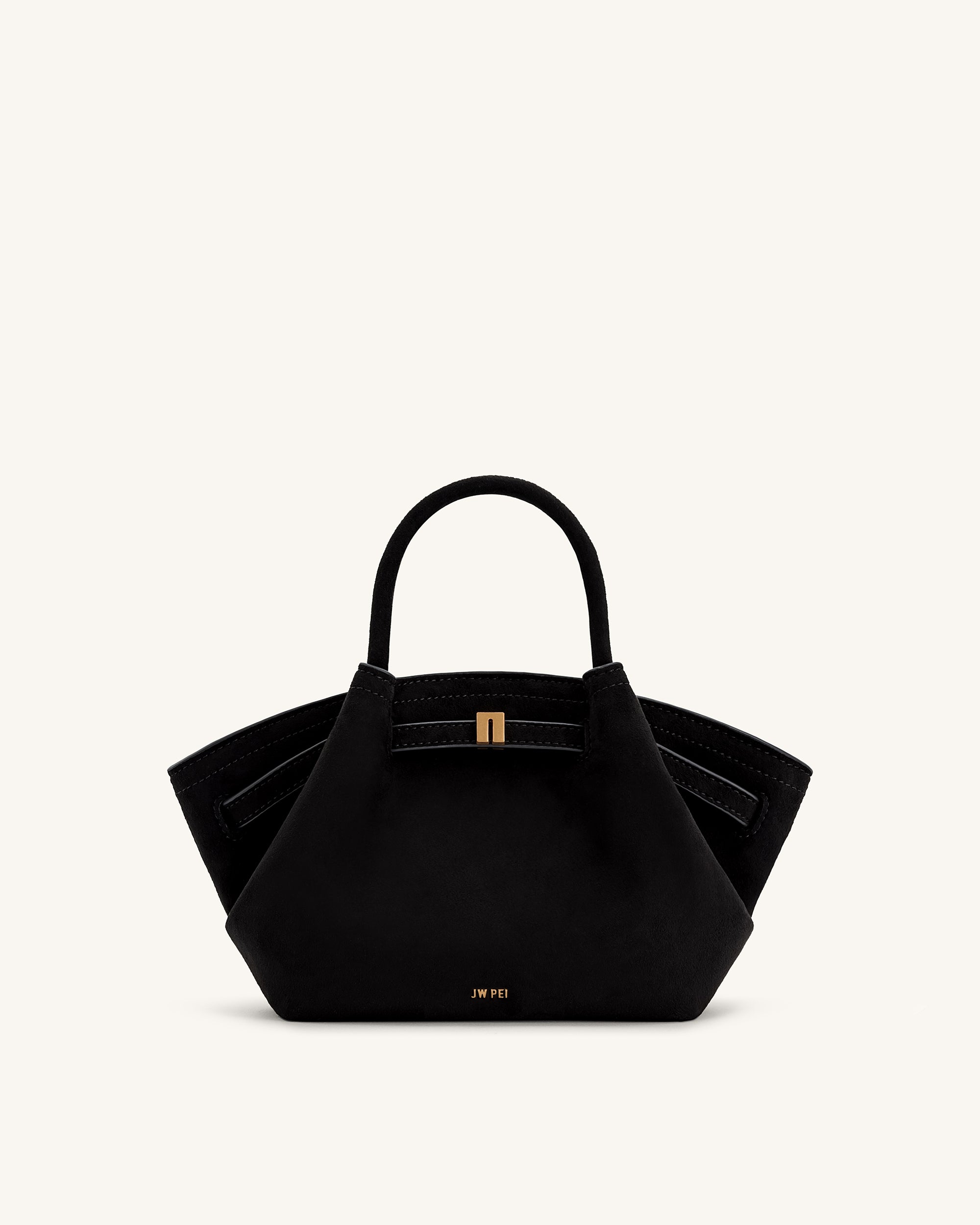 Hana Mini Faux Suede Tote Bag - Black | JW PEI