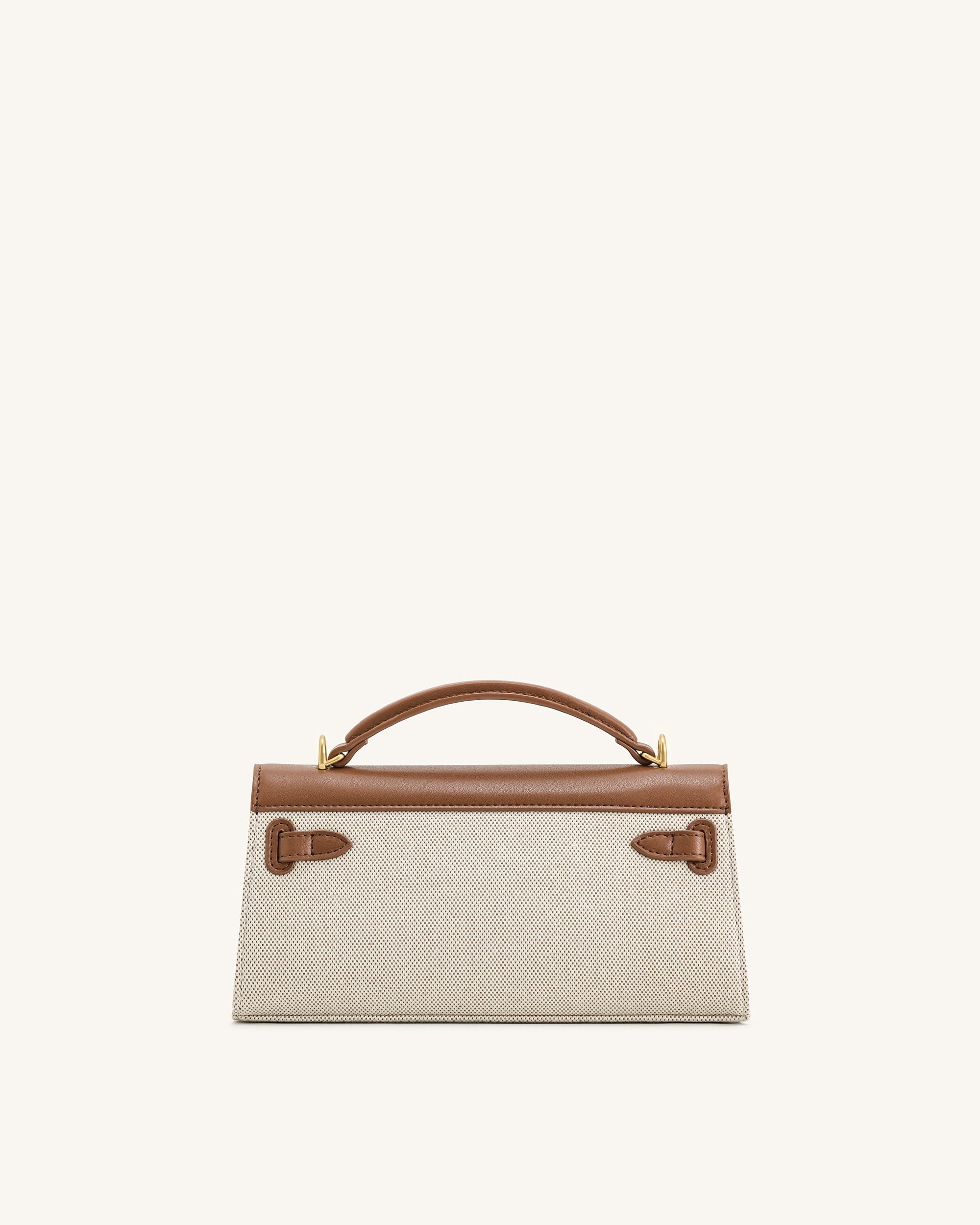 Noor Top Handle Bag - Brown Canvas