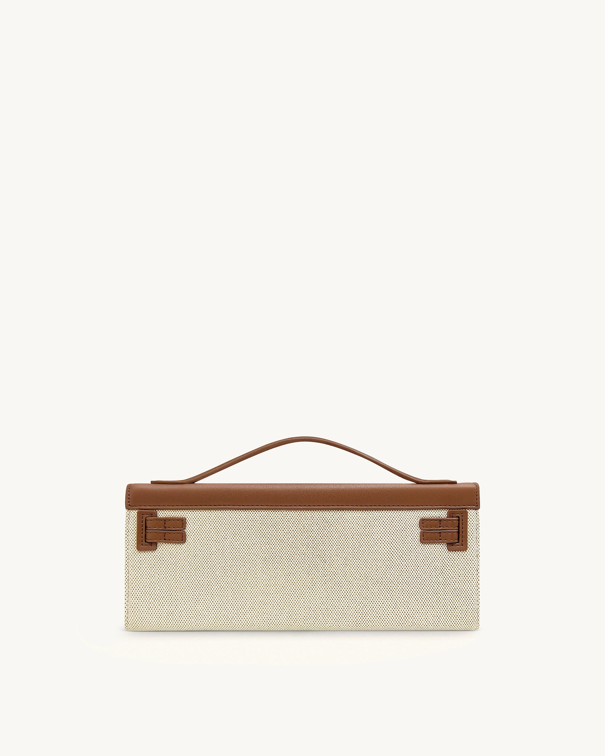 Bria Structured Top Handle Bag - Brown Canvas
