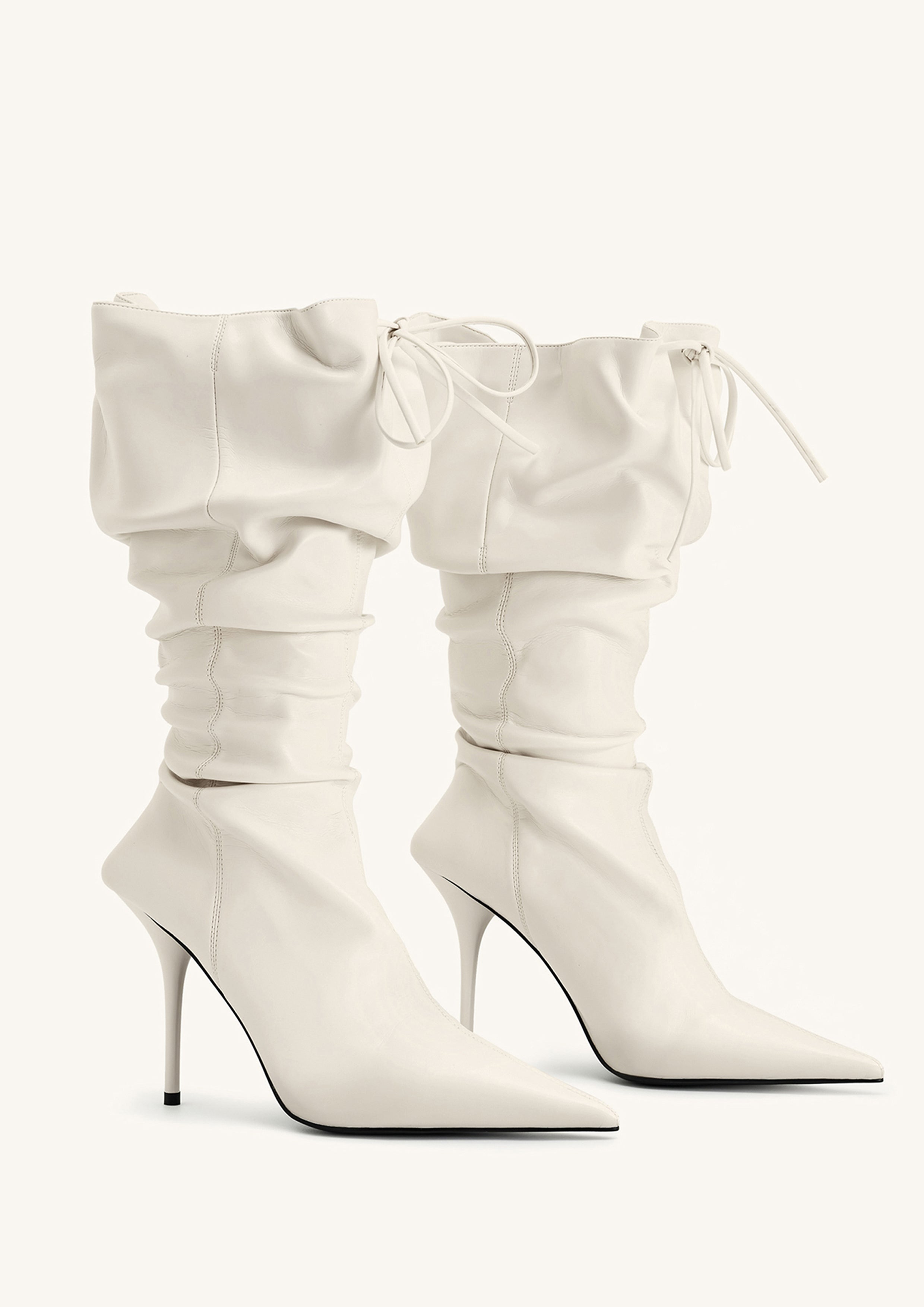 Ivonne - White High Heeled Women's Boots