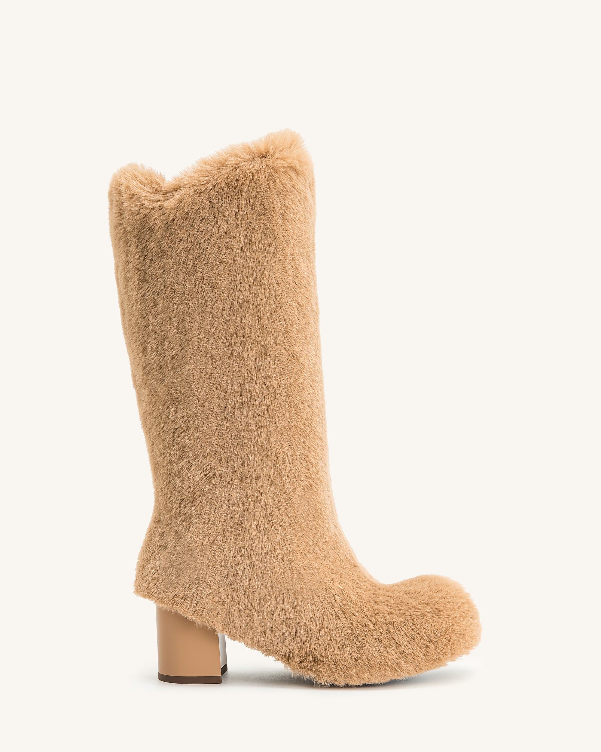 Isabella Slouchy Faux Fur Boots - Beige | JW PEI