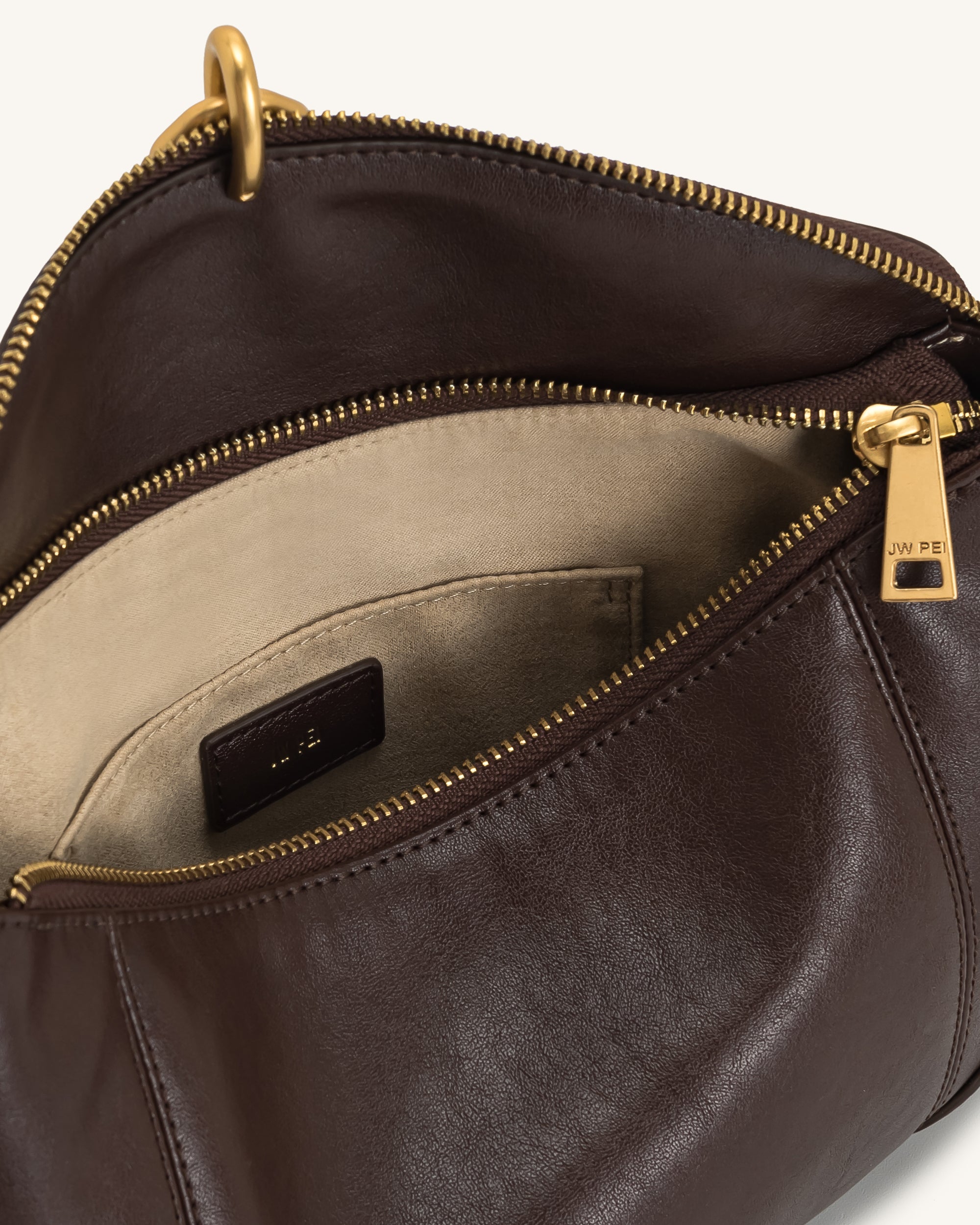 Jayla Metal Pendant Embellished Shoulder Bag - Dark Brown