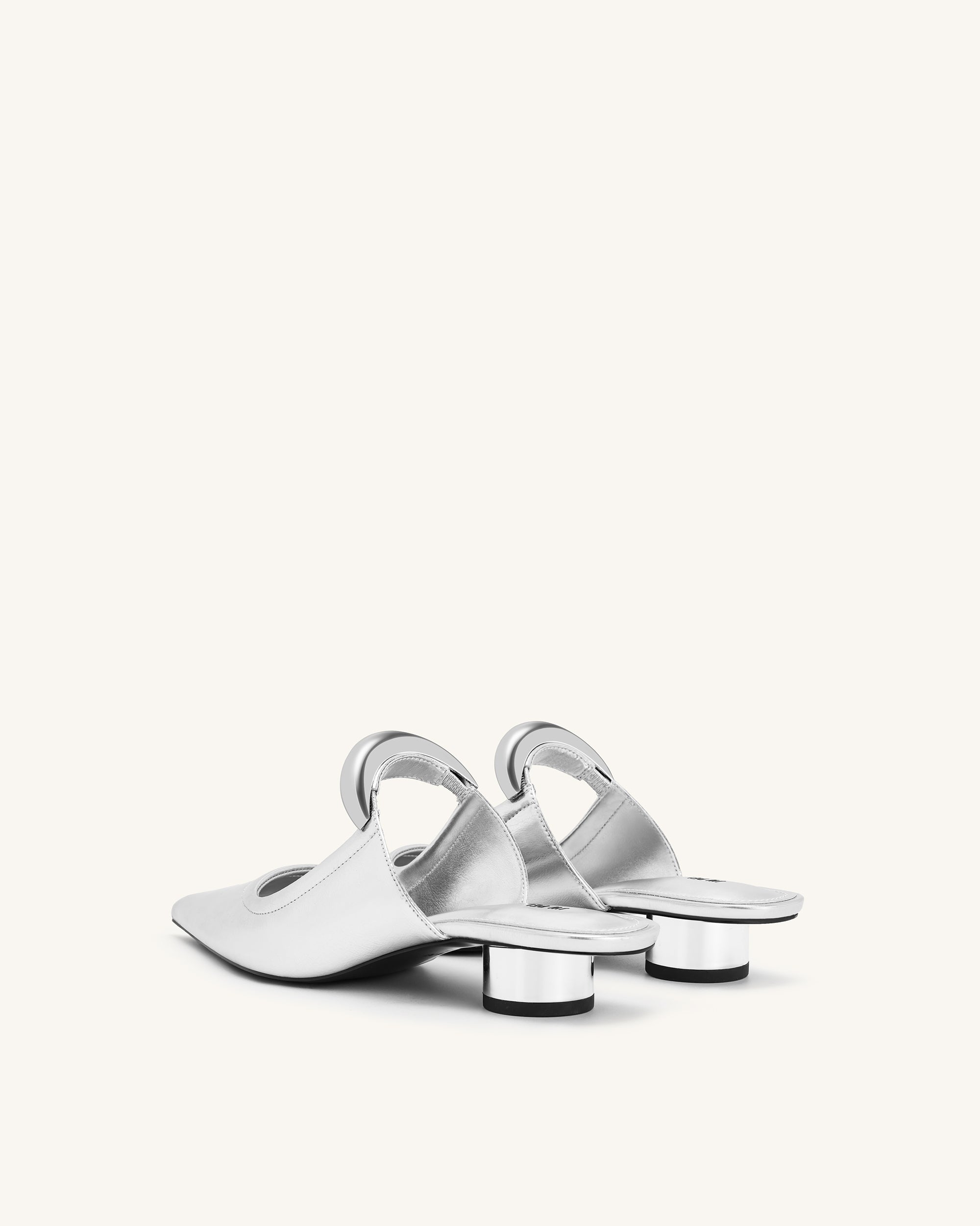 Helena Pierced Mules - Silver