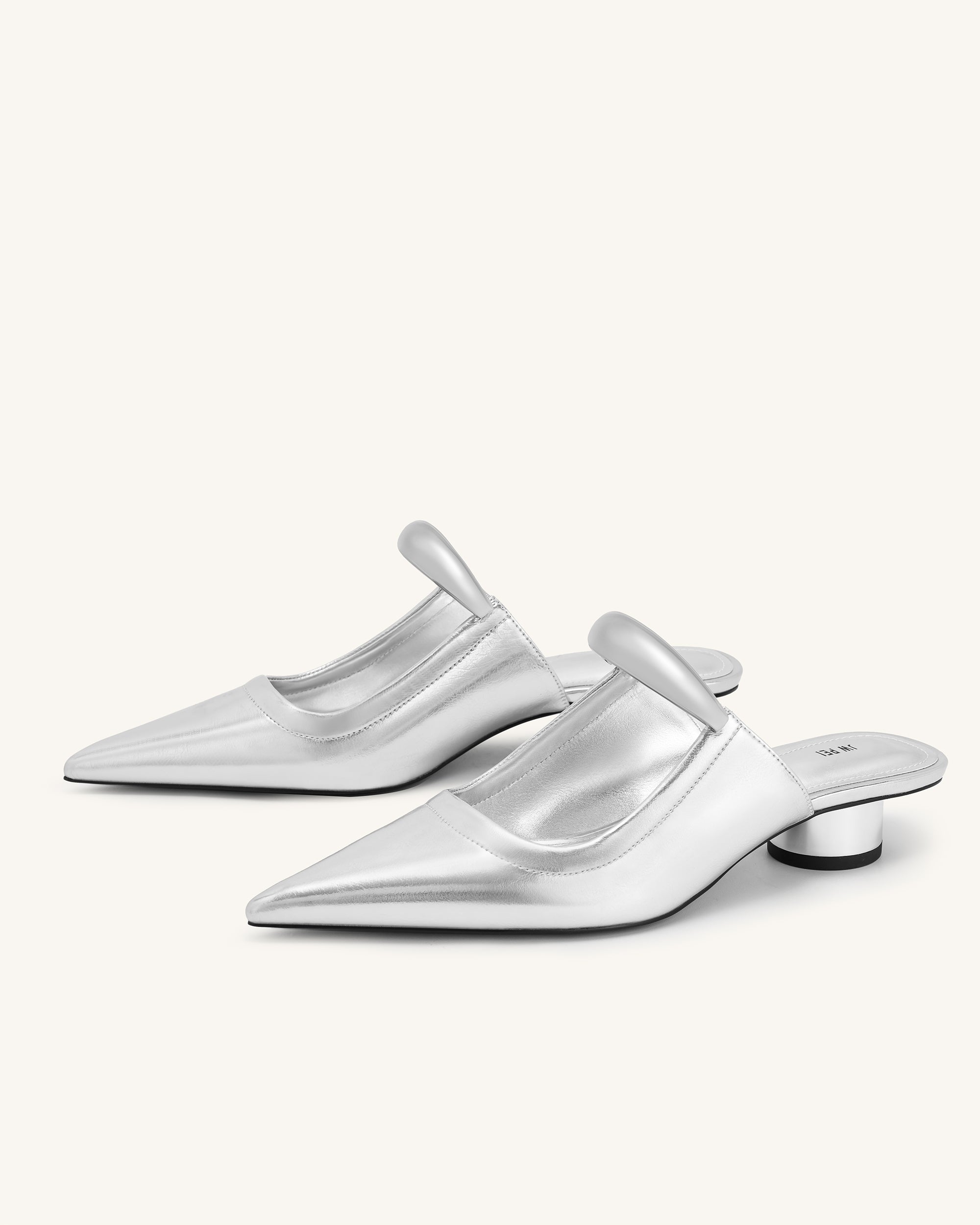 Helena Pierced Mules - Silver