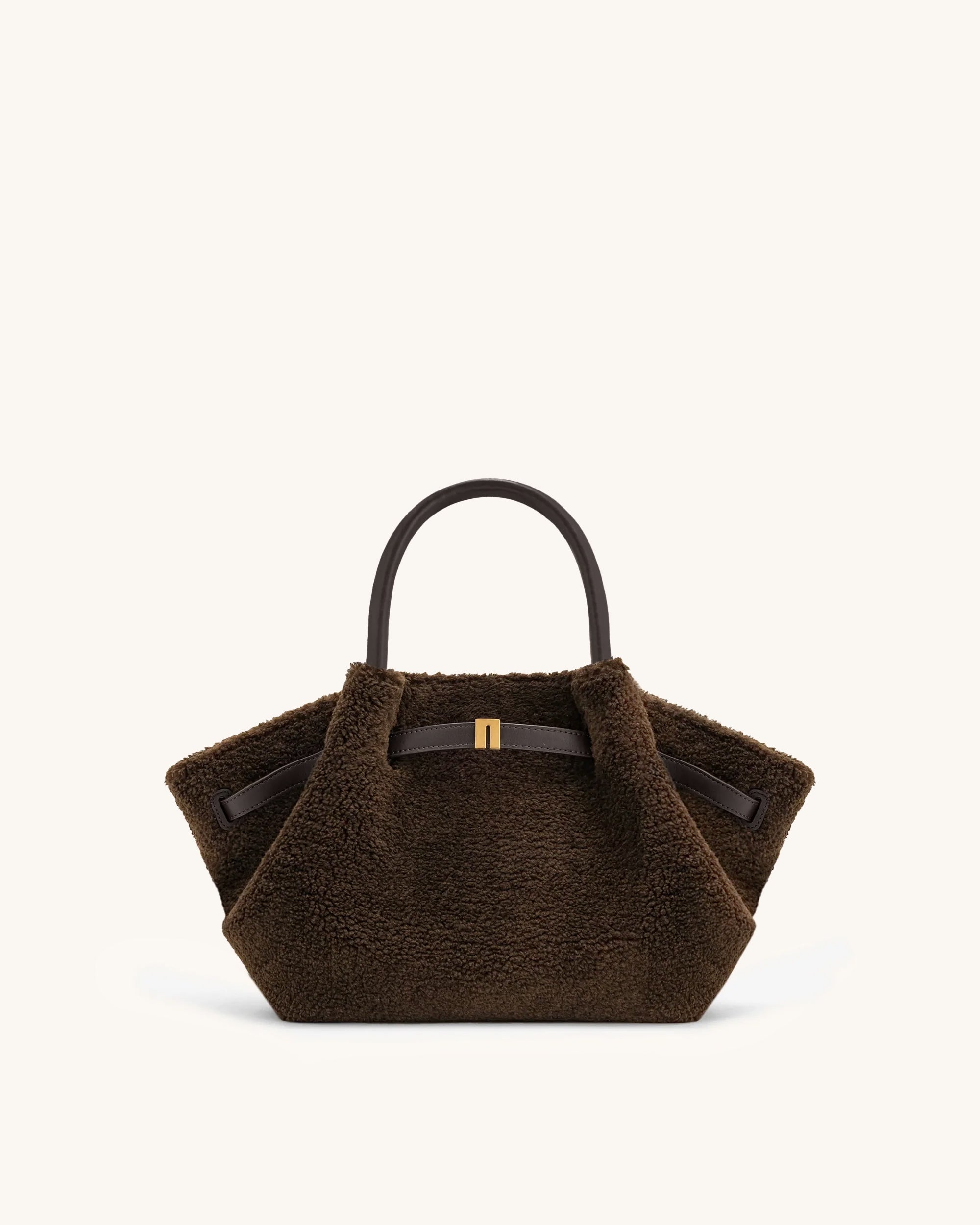 Hana Mini Faux Fur Tote Bag - Dark Brown
