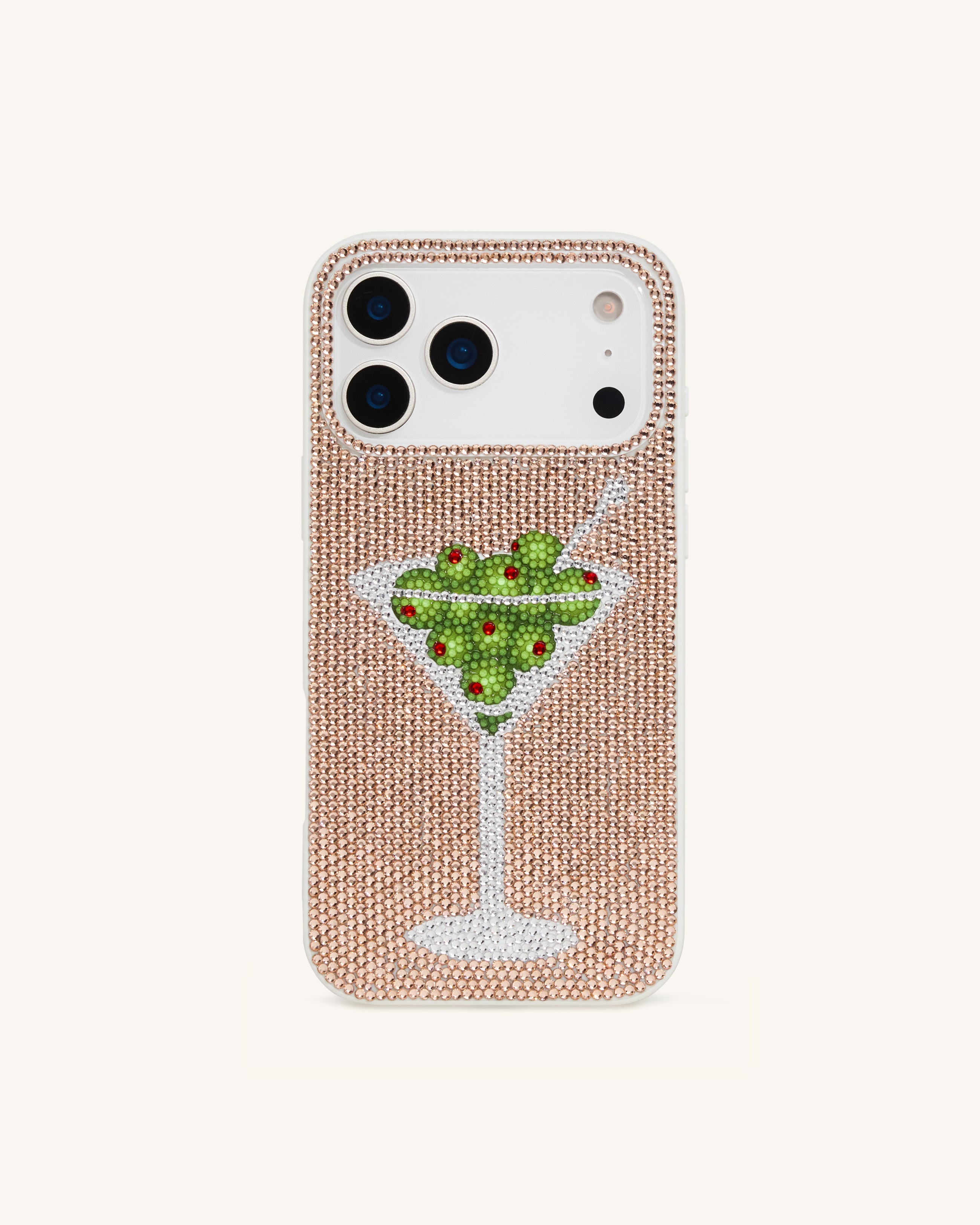 Olive Martini Artificial Crystal Phone Case - Gold