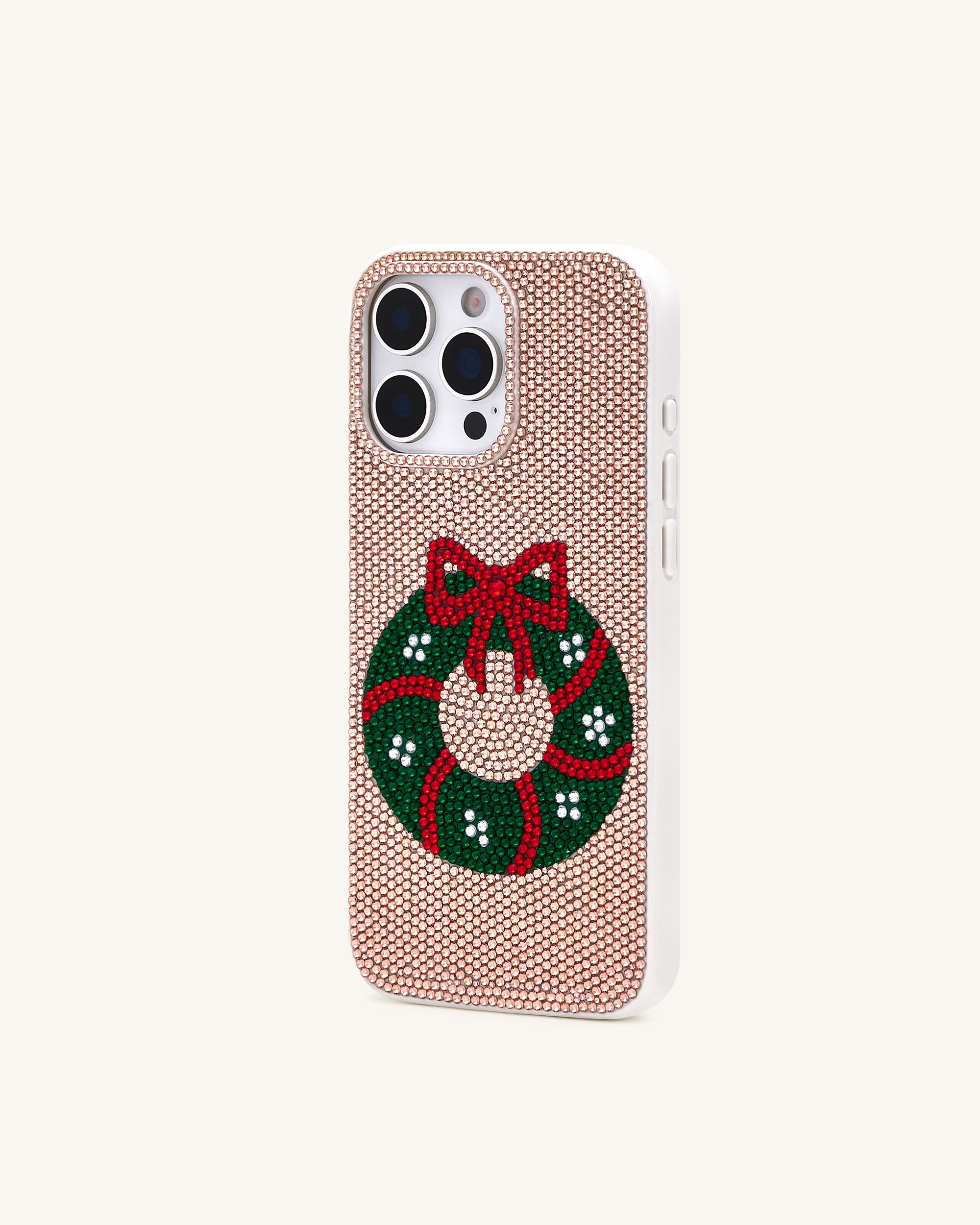 Holiday Wreath Bling Phone Case - Gold