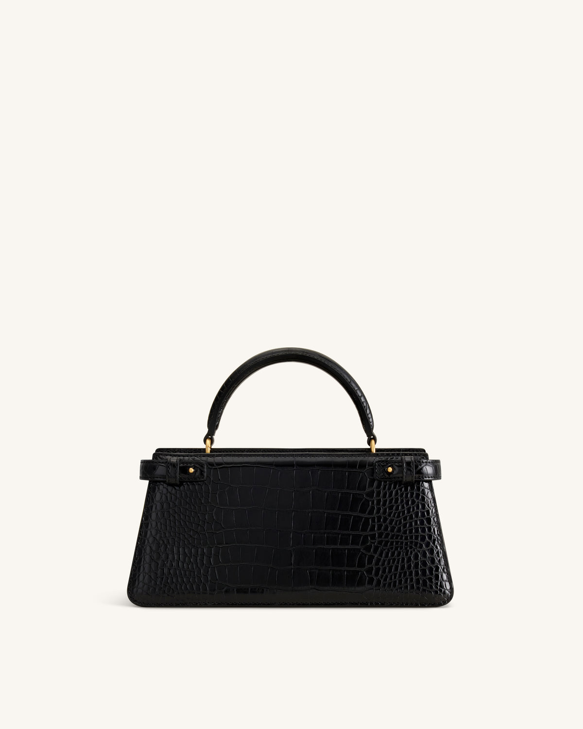 Elena Classic Top Handle Bag - Black Croc