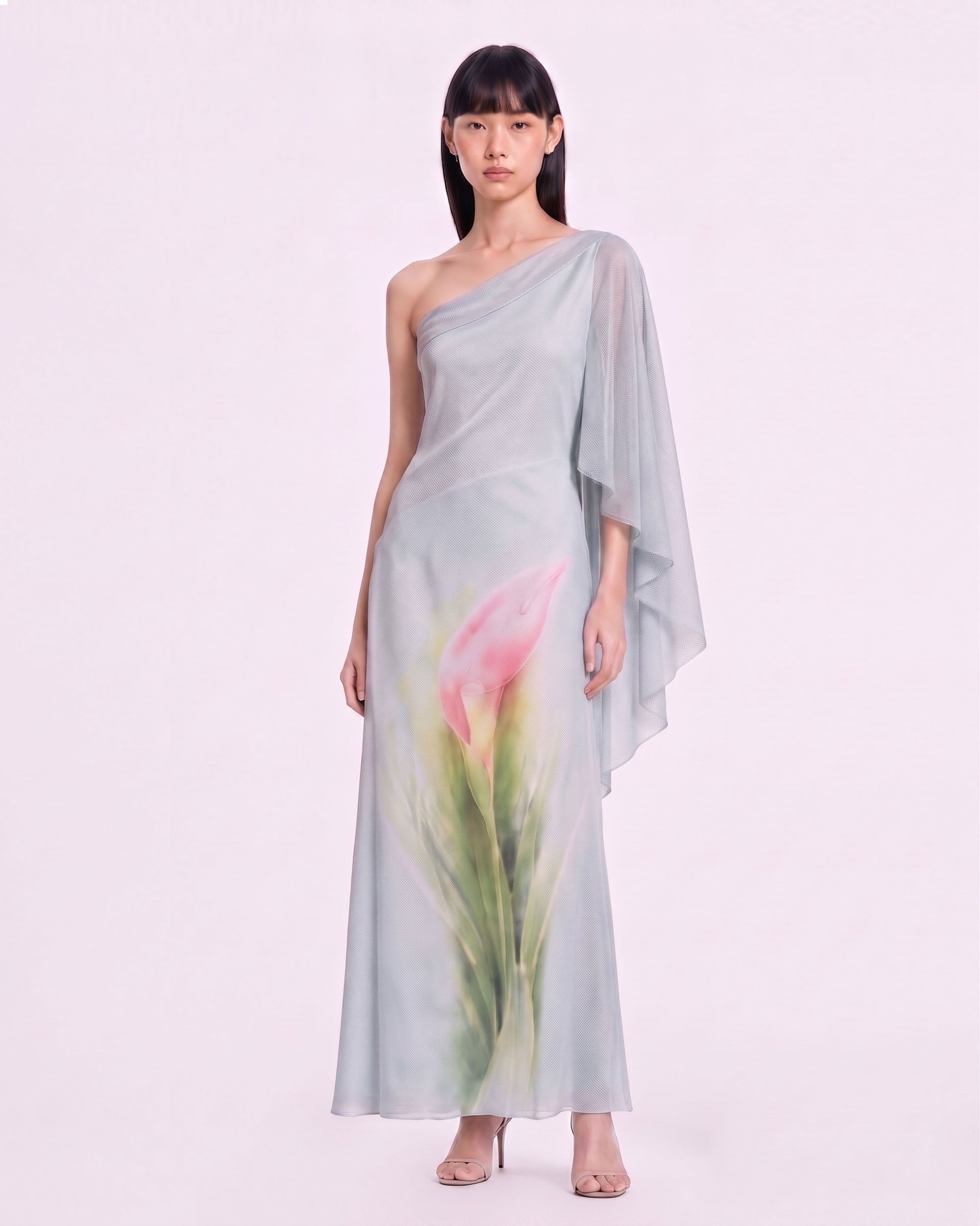 light colored maxi dress Calla Lily One-Shoulder Cape - Blue MILITARY BALL Simply Chic Strapless Ribbed Fabrci:Velvet Delicate adjustable straps and