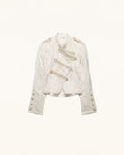 Jacquard Military-Inspired Jacket - Ivory