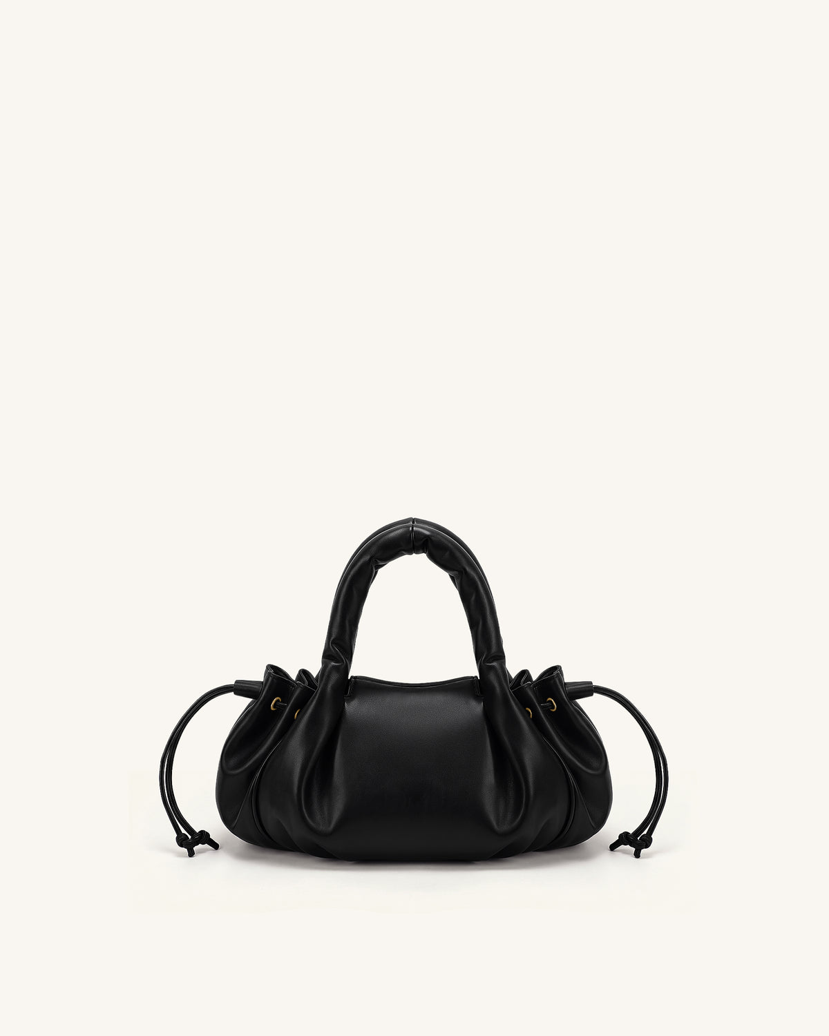 Nerissa Ruched Flap Top Handle Bag - Black