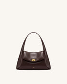Carmen Flap Top Handle Bag - Dark Brown