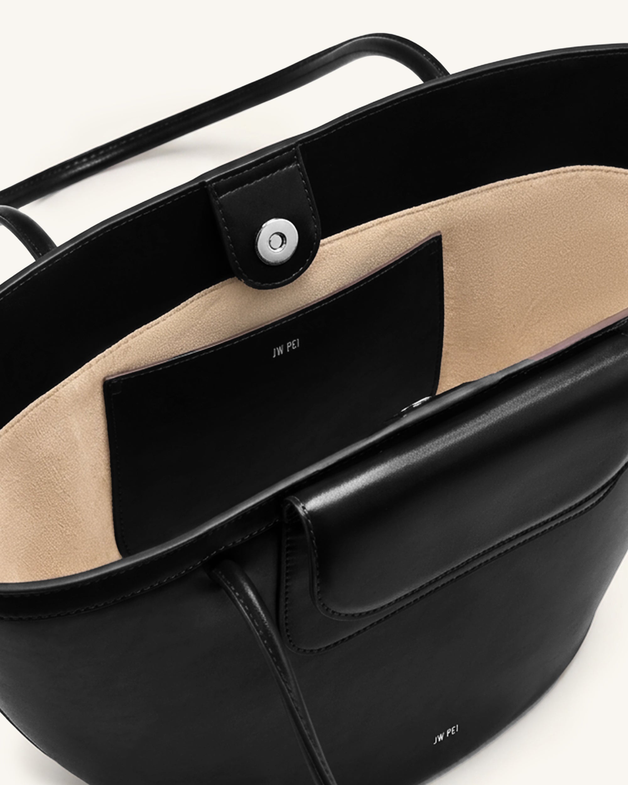 Corinne Pocket Tote Bag - Black