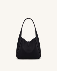 Bruna Pebbled Hobo Bag - Black