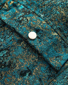 Metallic Abstract Pattern Jacket - Teal Gold