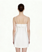 Iris Floral Print Spaghetti Strap Bodycon Dress - White