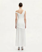 Floral Asymmetric Maxi Dress - White