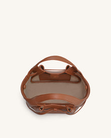 Mabel Soft Bow Tote Bag - Caramel Brown