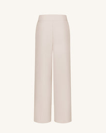 Pleated Wide-Leg Trousers - Beige