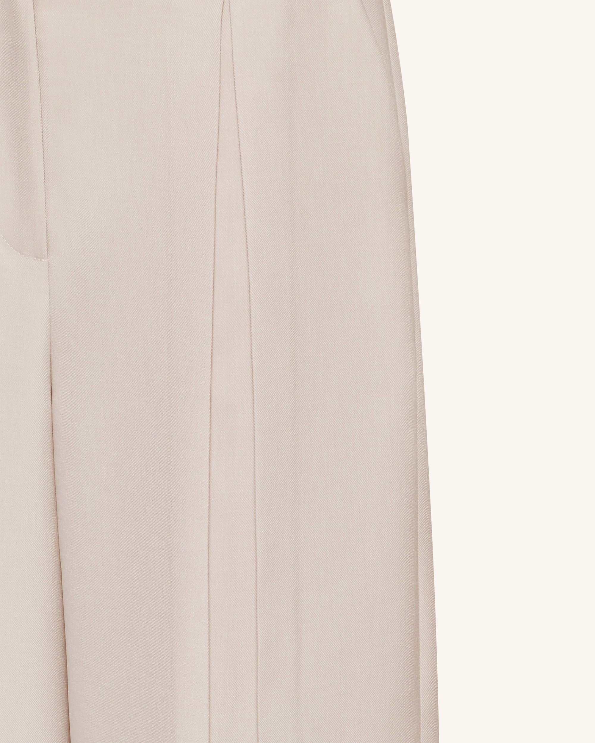 Pleated Wide-Leg Trousers - Beige