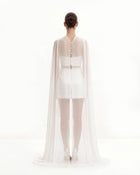 Tulle Cape Shawl - White