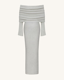 Knit Off-Shoulder Maxi Dress - Cream
