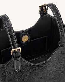 Ines Padlock Tote Bag - Black
