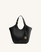 Ines Padlock Tote Bag - Black