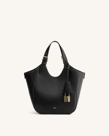 Ines Padlock Tote Bag - Black