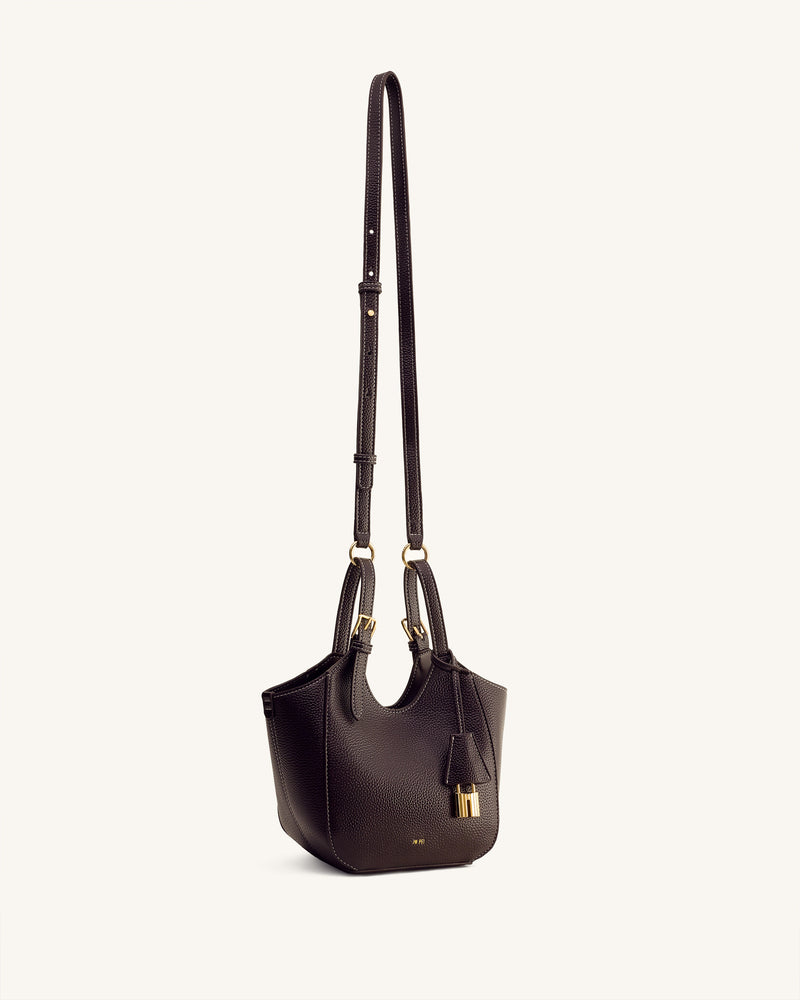 Ines Padlock Tote Bag - Dark Brown