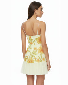 Floral Sling Mini Dress - Marigold