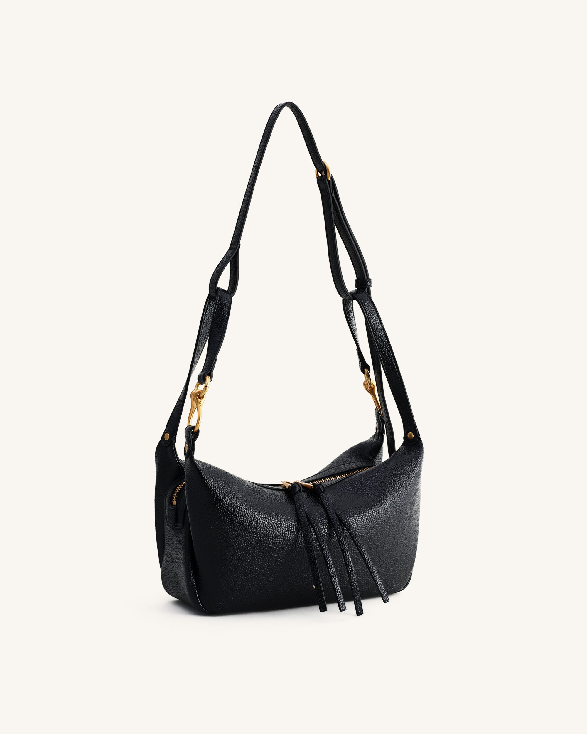 Selia Soft-Grain Crossbody Bag - Black