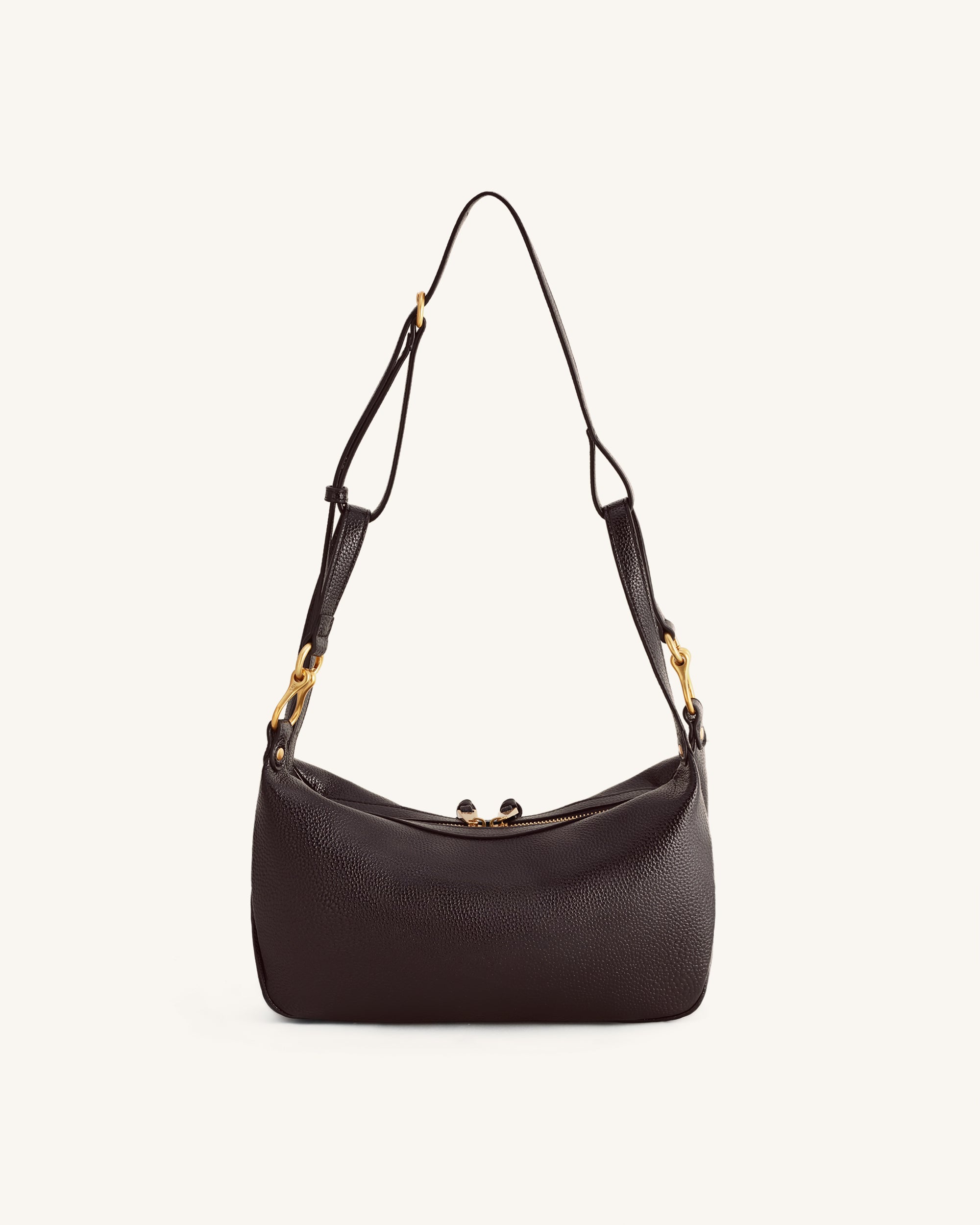Selia Soft-Grain Crossbody Bag - Dark Brown