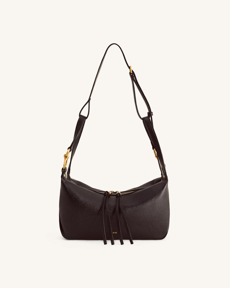 Selia Soft-Grain Crossbody Bag - Dark Brown