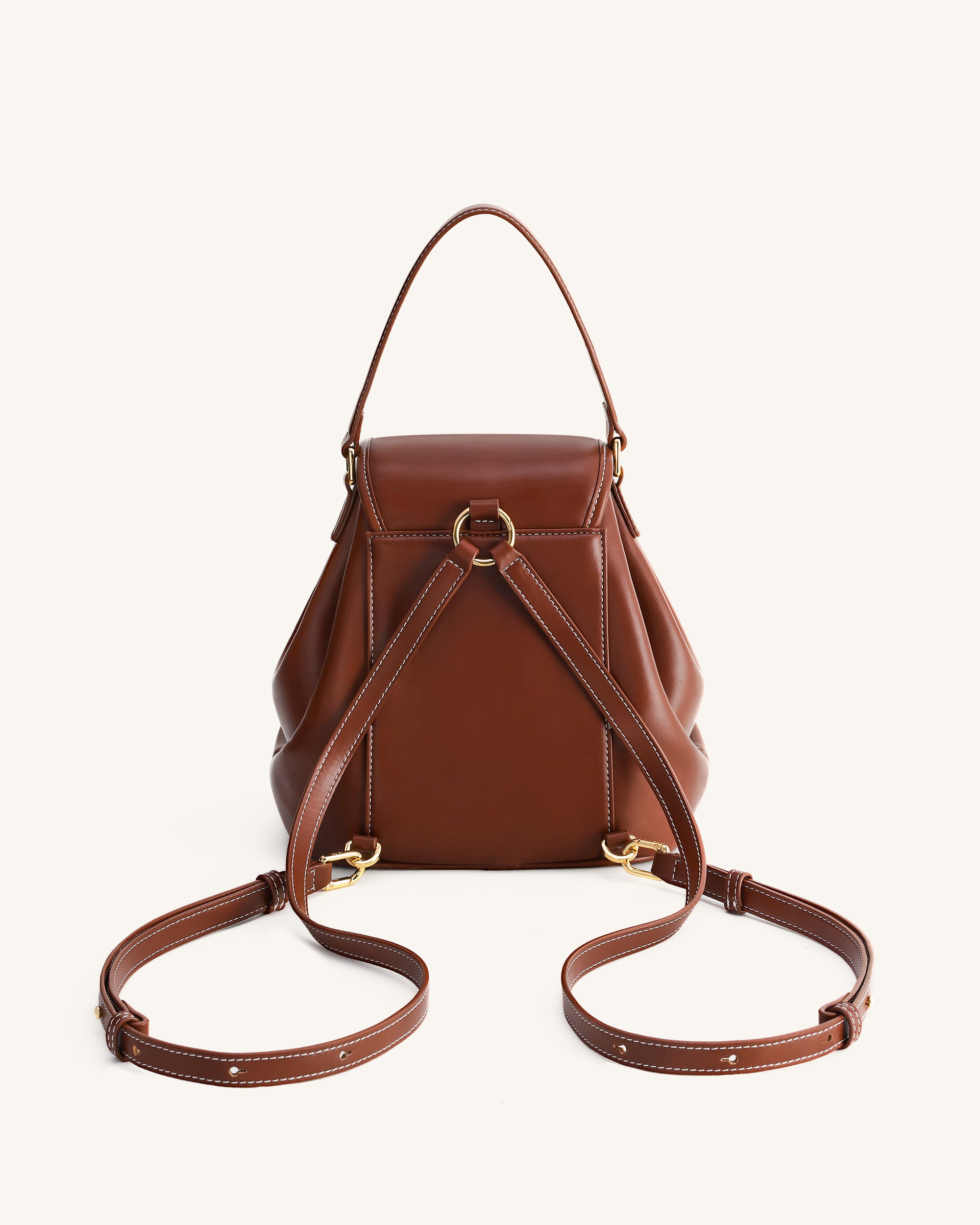 bally harper leather backpack Harper Buckle Pocket Backpack - Dark Brown