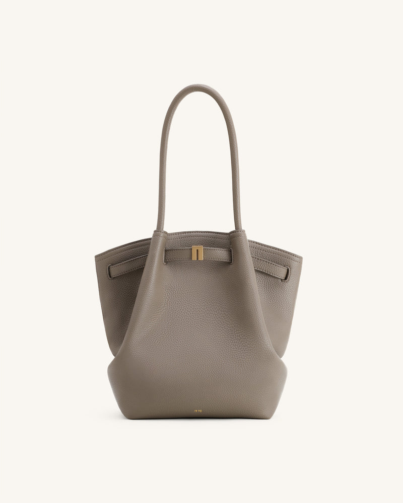 Hana Column Tote Bag - Taupe