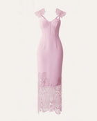Orchid Embroidered Corset Dress - Dusty Rose