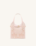 Brooke Mini Belted Embellished Orchid Beaded Top Handle Bag - Pink