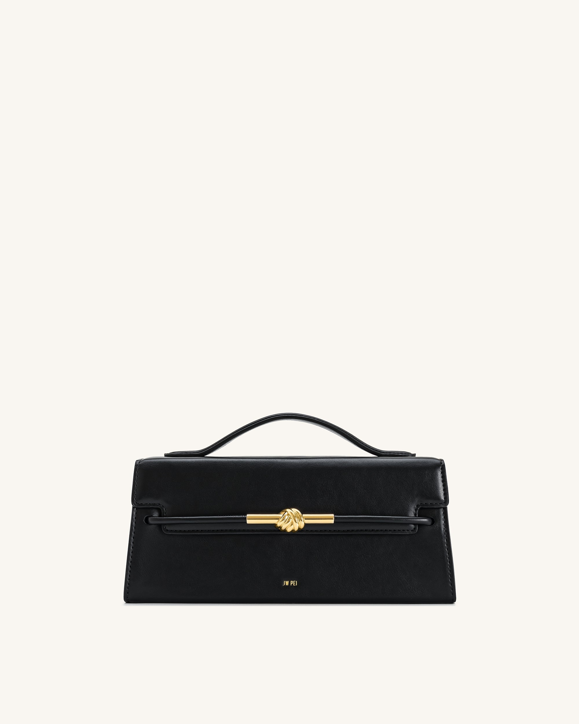 Lena Metal Rope Knot Top Handle Bag - Black