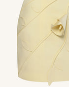 3D Floral Appliqué Strapless Mini Dress - Yellow