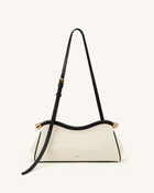 Naomi Curved Shoulder Bag - Black Canvas