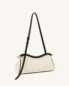 Naomi Curved Shoulder Bag - Black Canvas
