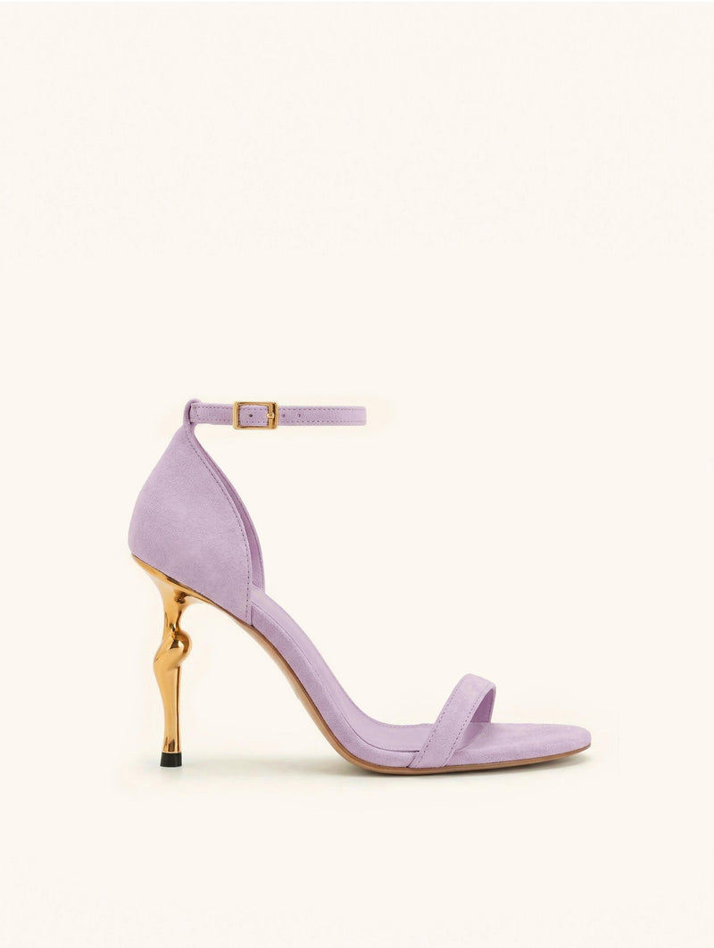 Alivia Ankle Strap Suede Sandals - Purple