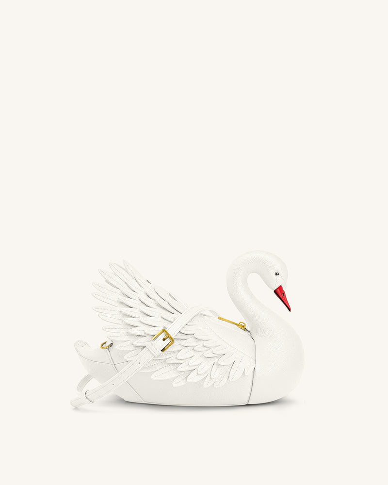 Alani Swan Shaped Crossbody Bag - White