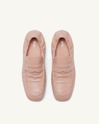 Rowan Pleated Flat Loafers - Pink