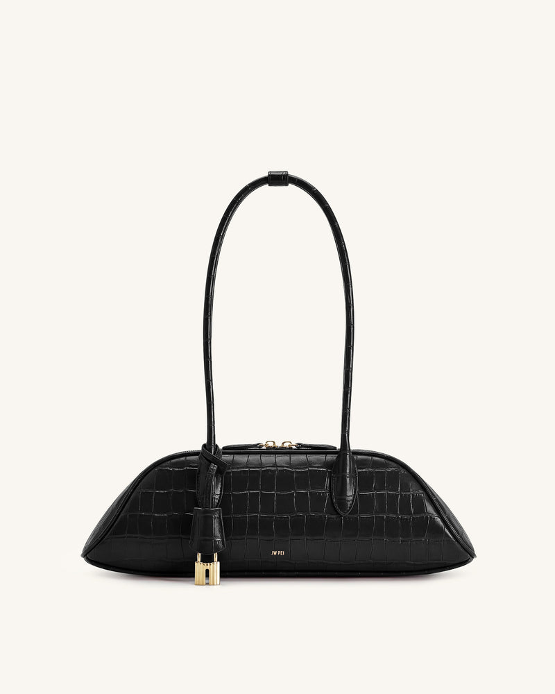 Zora Shoulder Bag - Black Croc