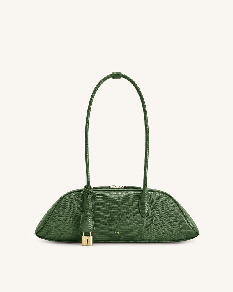 Zora Shoulder Bag - Green Lizard Texture