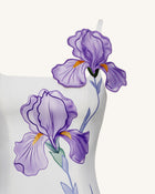 Iris Floral Print Strappy Bodycon Mini Dress - White