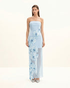 Orchid Embroidered Dress - Light Blue