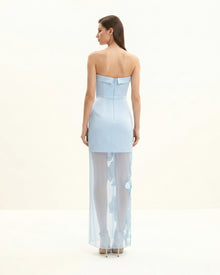 Orchid Embroidered Dress - Light Blue